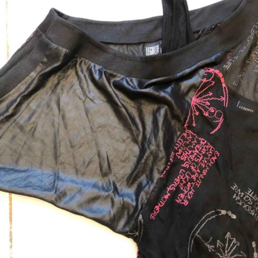 Legatte Mini Dress Black with Pink Size 4 - Picture 7 of 8